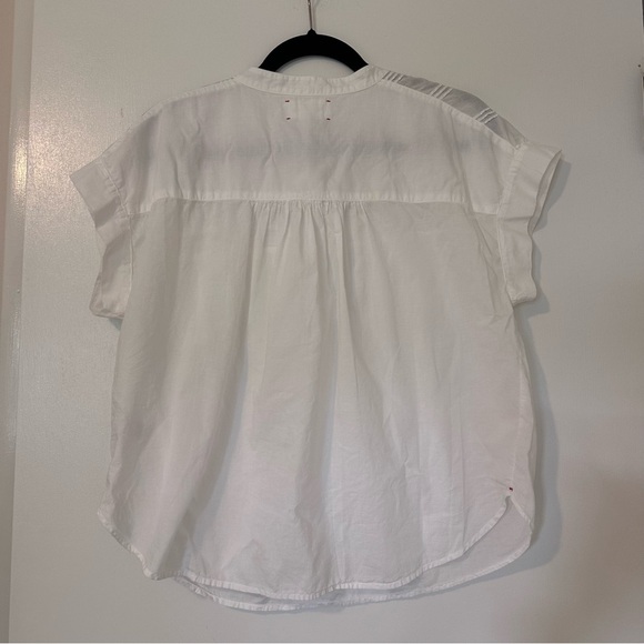 XiRENA Pintuck Detail Short Sleeve Cotton Blouse Womens XS White - Picture 5 of 6